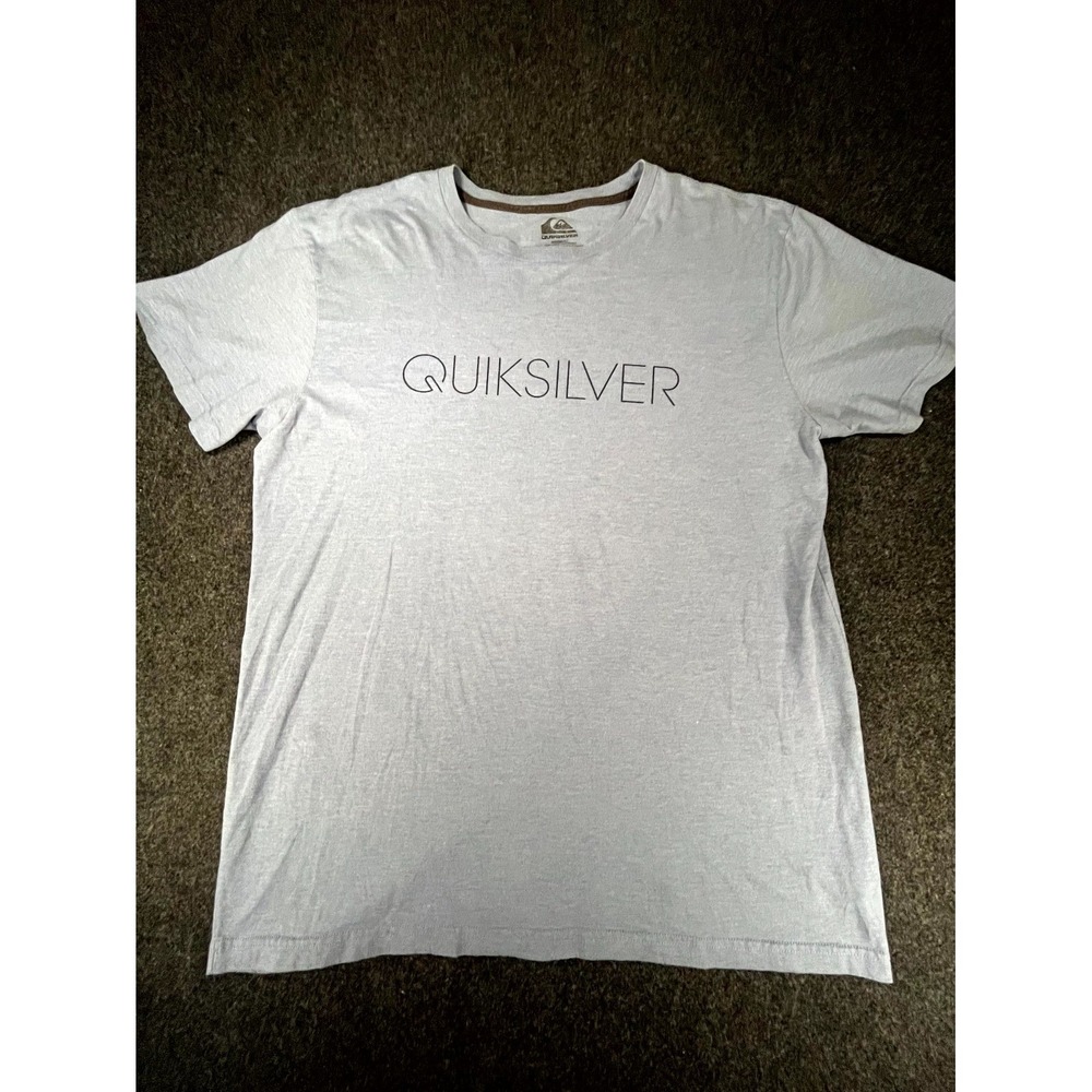 Quiksilver T Shirt Mens XL Blue Graphic Print Cotton Modern Fit Crew‎ Neck Surf